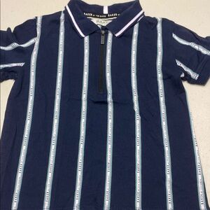 Bakers Navy Striped Kids Polo Shirt